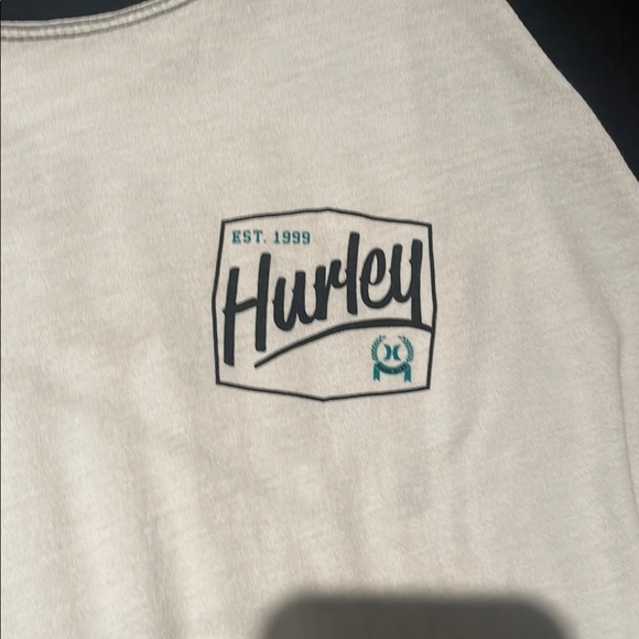 Hurley White and Black Baseball Tee - Picture 2 of 4